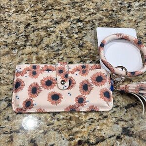 Floral Sunflower Wallet with Keychain